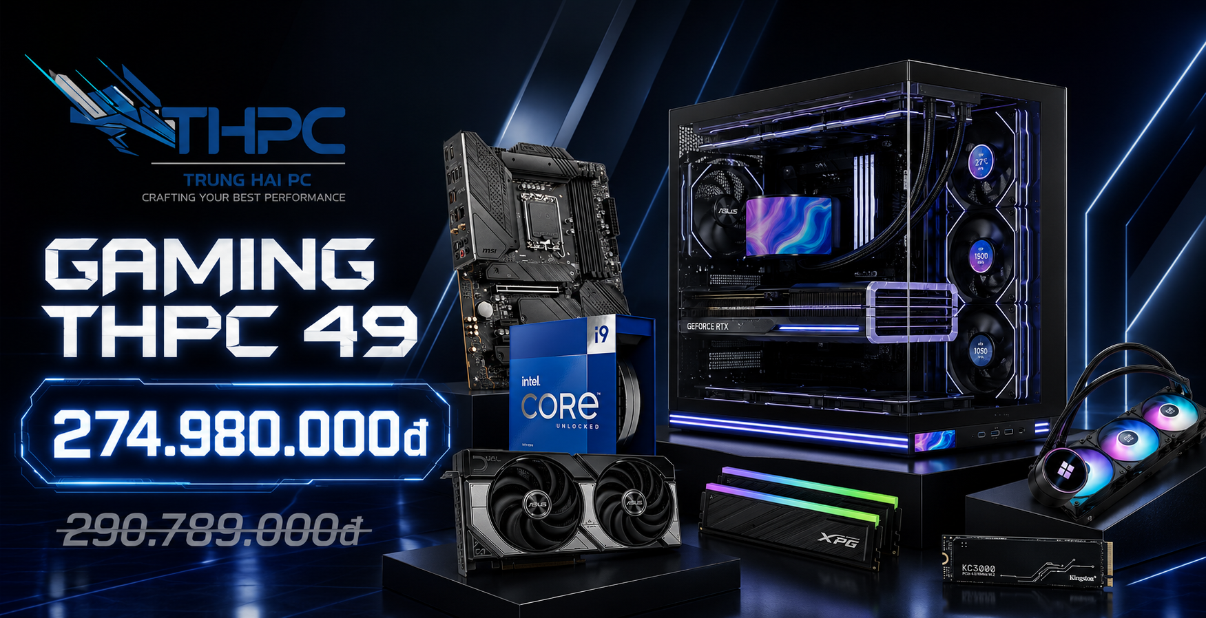 GAMING THPC 49 - I9 14900KF + RTX 5070 + 32GB RAM + SSD 1TB