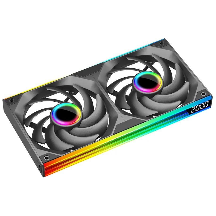 Fan Jungle Leopard Starlink Infinite Mirror 240 Dual Pack Reverse Blade - Black - ARGB - New