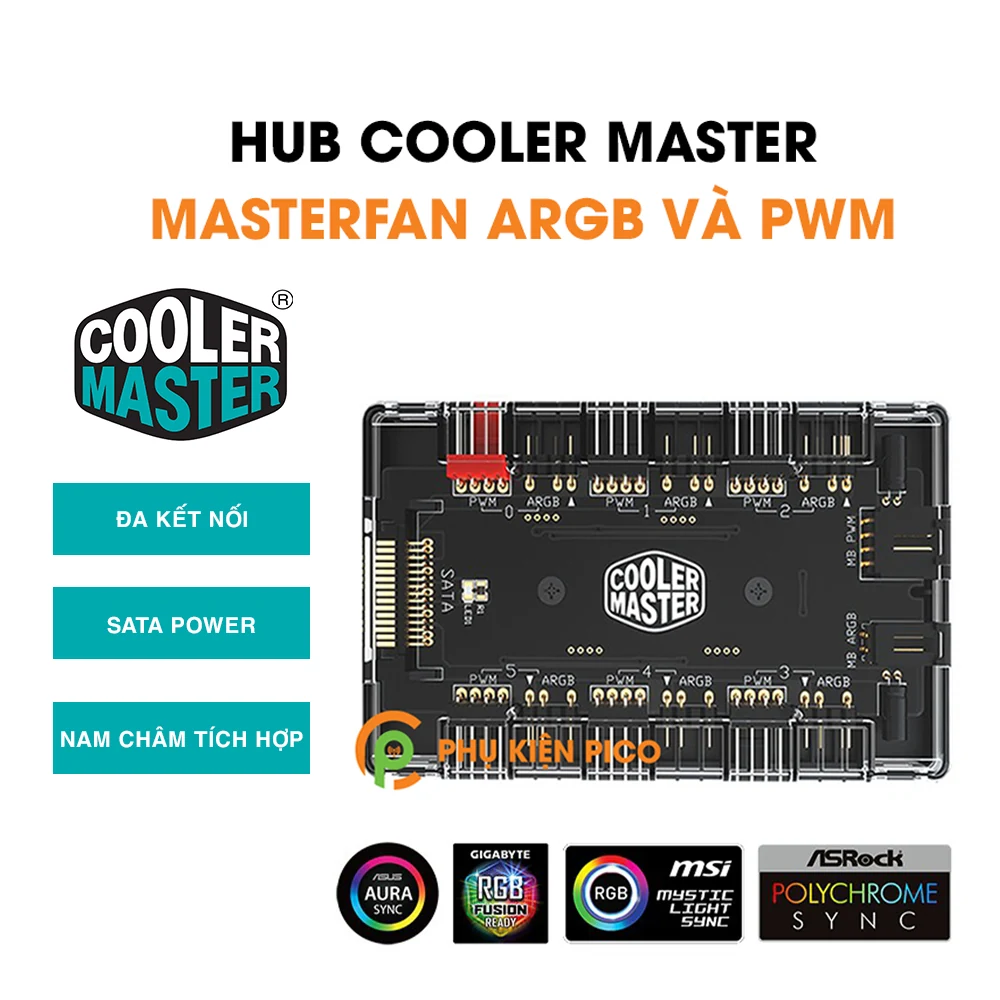 Bộ chia Cooler Master ARGB/PWM Hub - NEW