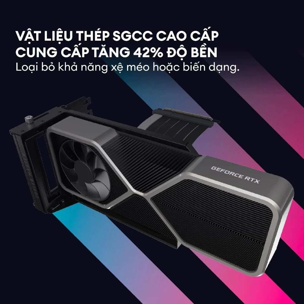 Bộ dựng VGA Cooler Master Vertical Graphics Card Holder Kit V3 PCIe 4.0 Black - NEW