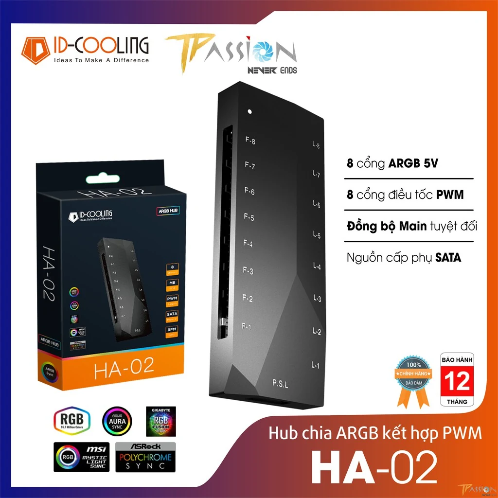 Bộ Hub ID-Cooling HA-01 ARGB Fan Hub kèm Remote Control - NEW