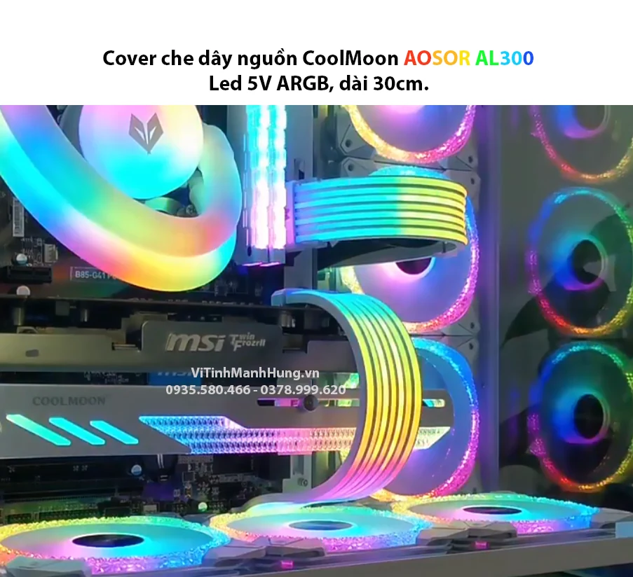 Cover Dây Nguồn Coolmoon Aosor AL200 / AL300 ARGB Neon