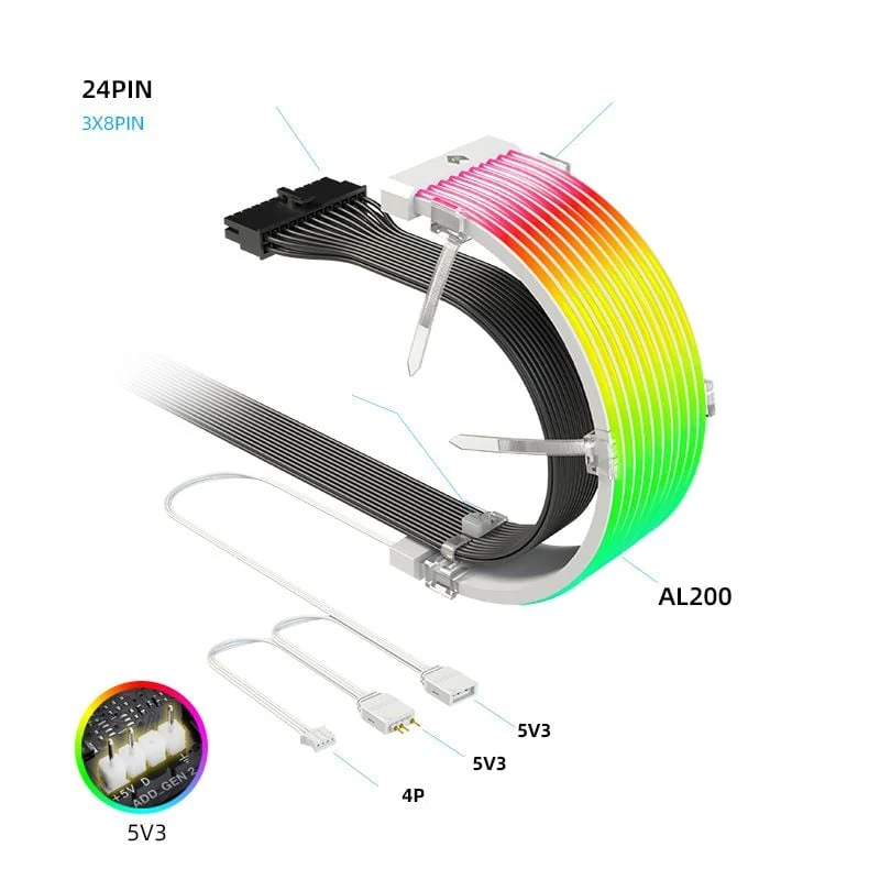 Cover dây nguồn Coolmoon Aosor AL300 ARGB Neon - NEW