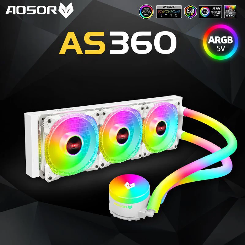 Cover ống tản nhiệt nước AIO Coolmoon Aosor ST390 ARGB - NEW