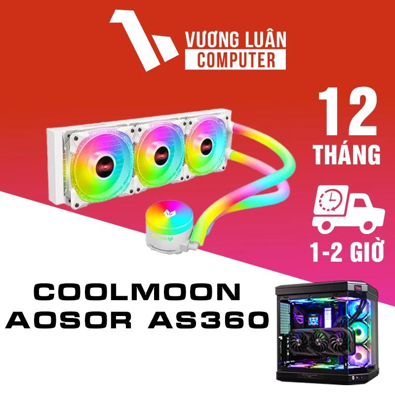 Cover ống tản nhiệt nước AIO Coolmoon Aosor ST390 ARGB - NEW