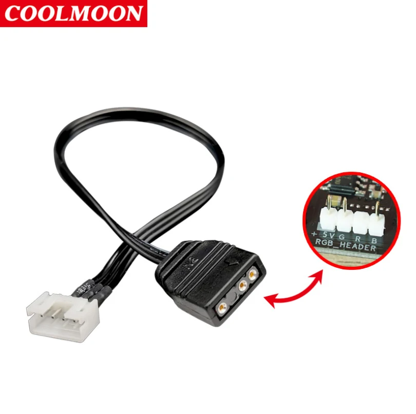 Dây chia Jack ARGB 3 Pin 5V 1 ra 2 Coolmoon - NEW