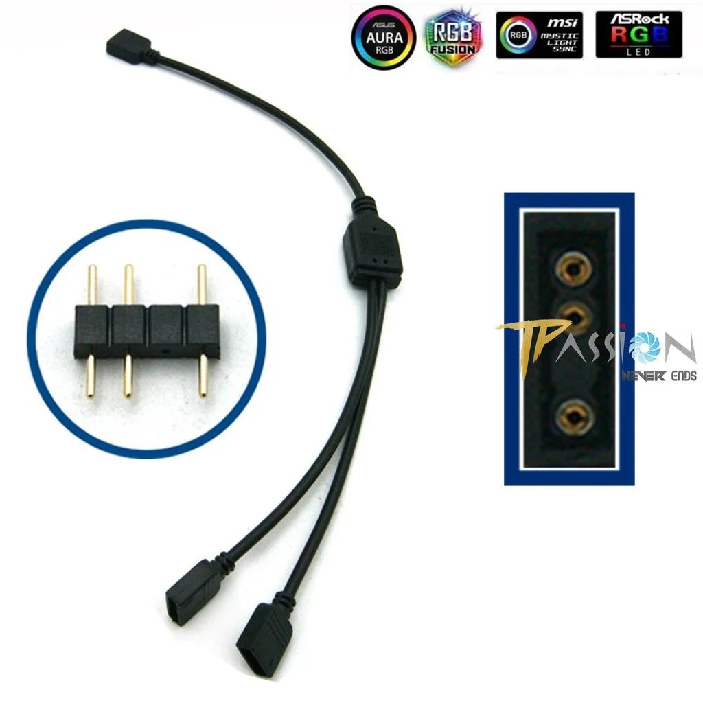 Dây chia Leopard ARGB 5V 3Pin 1 ra 2 - NEW