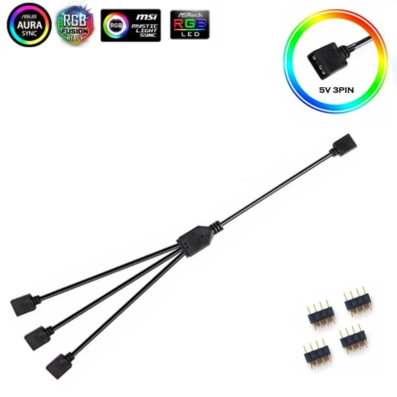 Dây chia Leopard ARGB 5V 3Pin 1 ra 3 - NEW