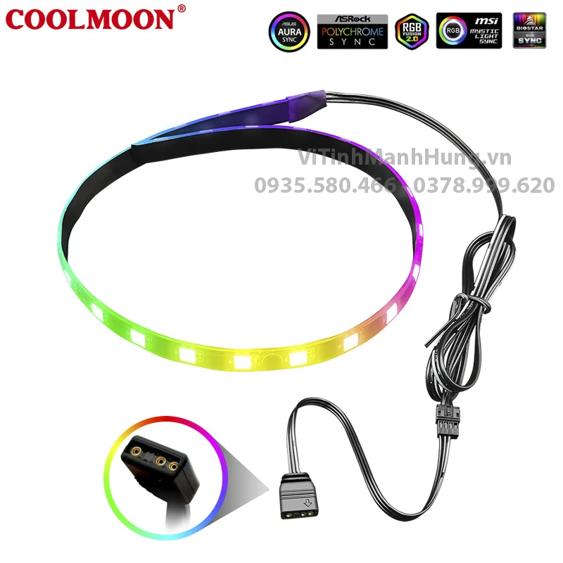 Dây chuyển cổng 4 Pin Hub Coolmoon ra LED 5V 3 Pin ARGB - NEW
