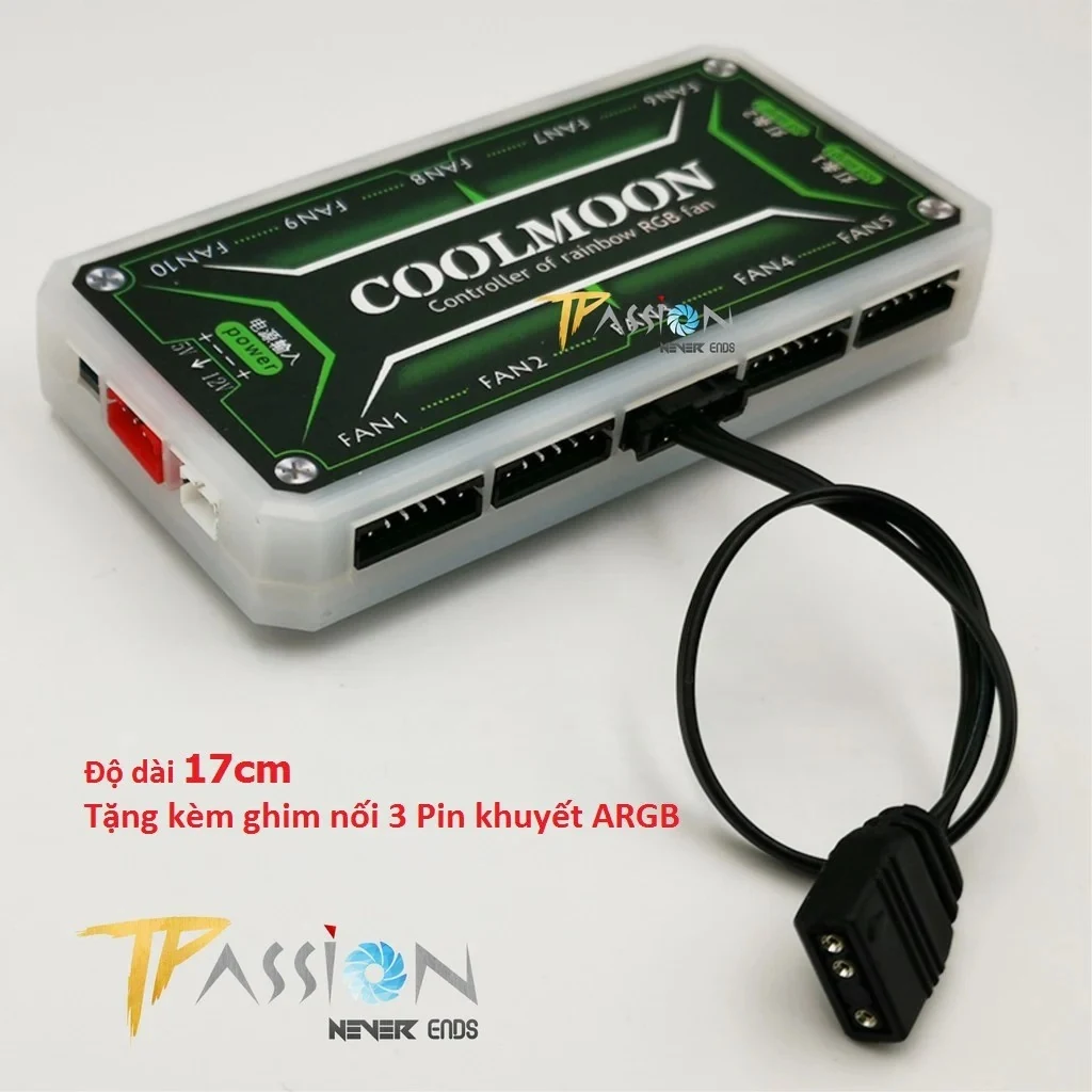 Dây chuyển cổng 6 Pin Hub Coolmoon ra LED 5V 3 Pin ARGB - NEW