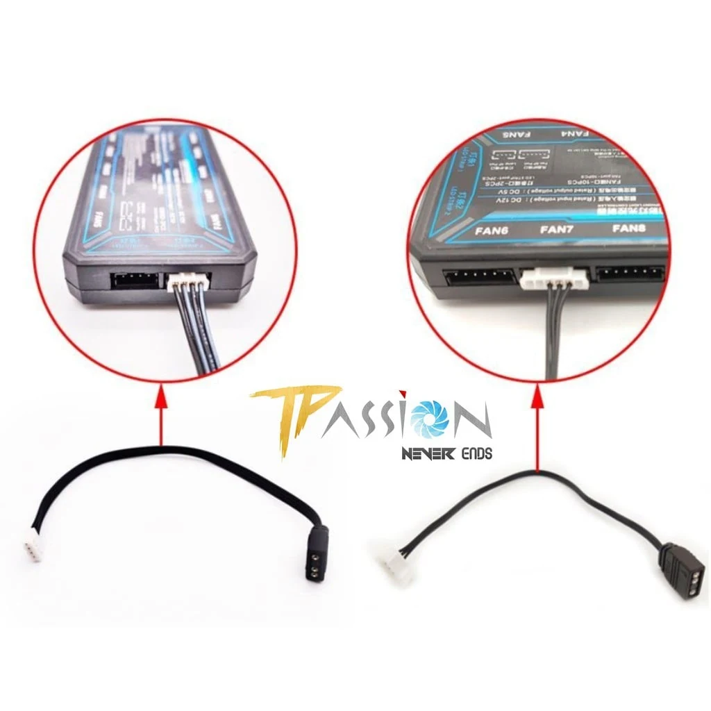 Dây chuyển cổng 6 Pin Hub Coolmoon ra LED 5V 3 Pin ARGB - NEW