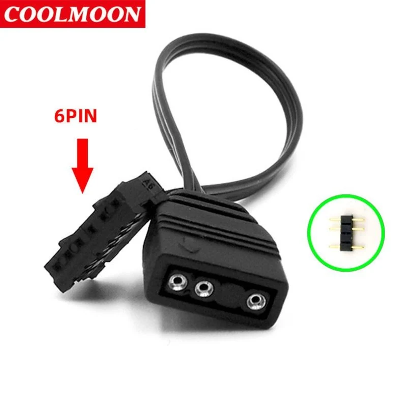 Dây chuyển nguồn 5V ARGB Sync Main ra 6 Pin Hub Coolmoon - NEW