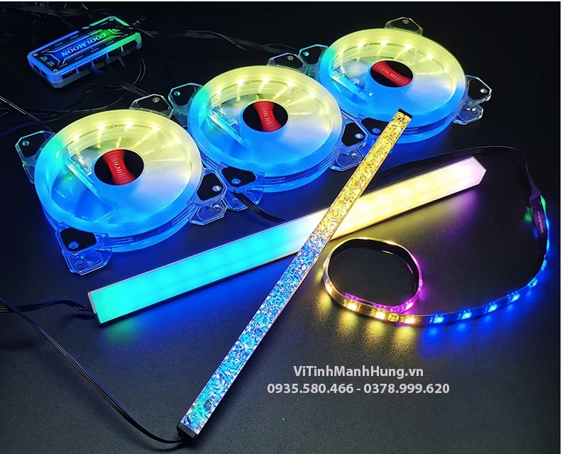 Dây LED RGB Coolmoon 40cm đồng bộ Hub / 3Pin 5V ARGB - NEW