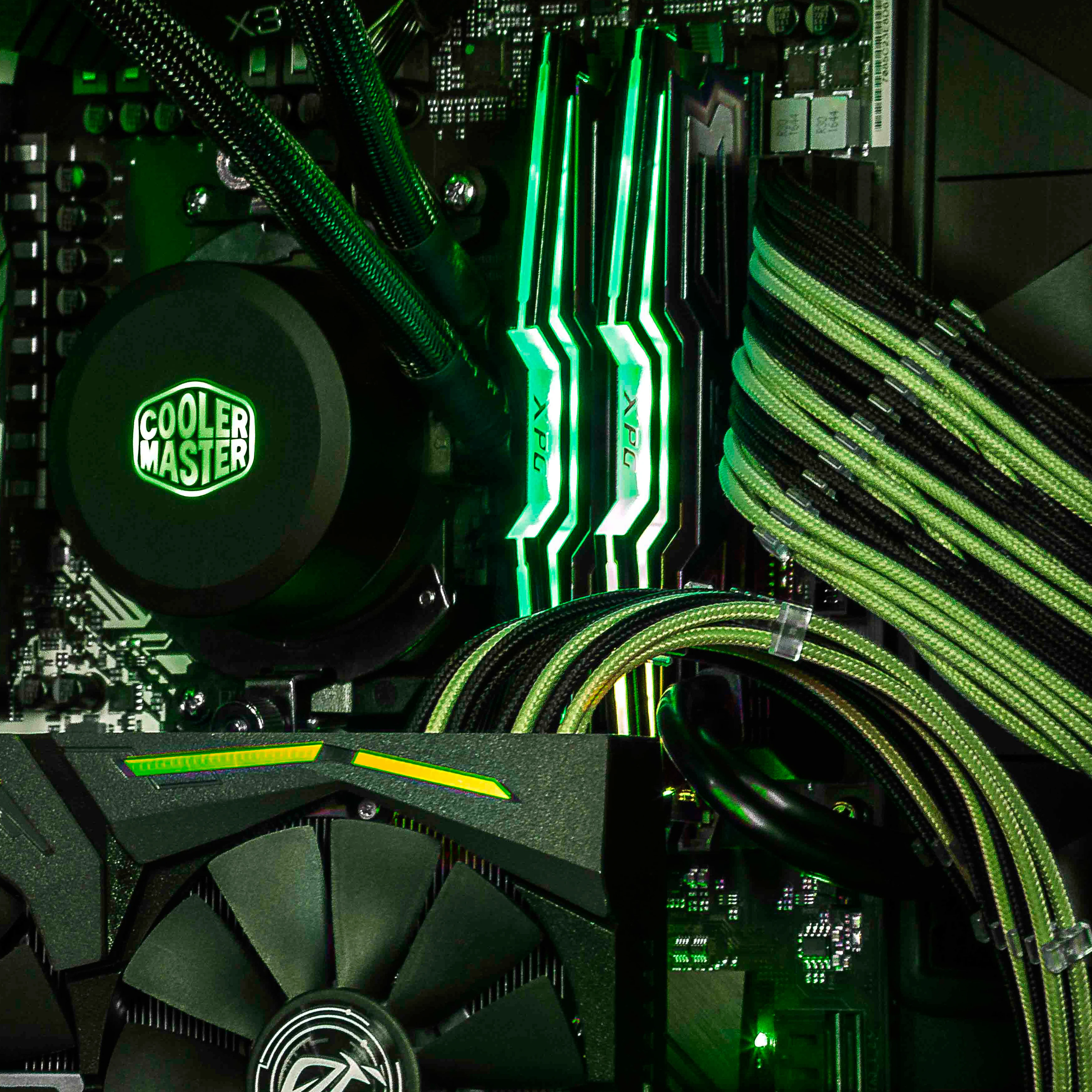 Dây nguồn nối dài Cooler Master Sleeved Extension Cable Kit Green/Black - NEW