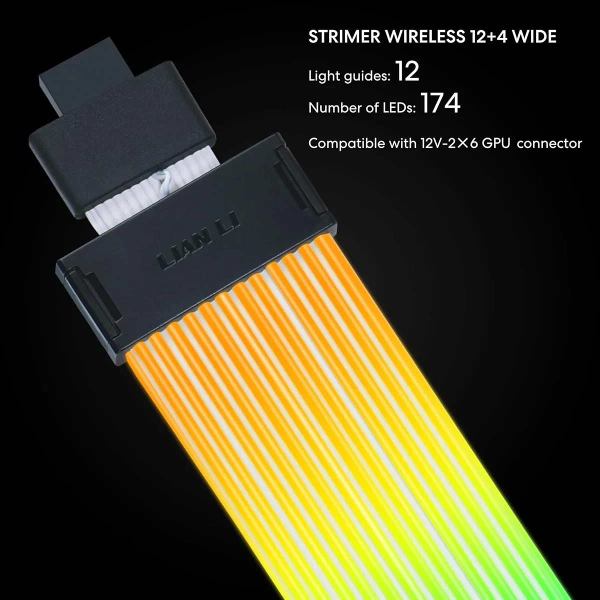 Dây nguồn nối dài Lian Li Strimer Wireless PW16-121W 12V-2x6 12 Light Guides ARGB - NEW