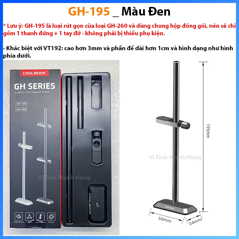 Giá đỡ VGA Coolmoon VT192 dạng đứng đế nam châm - NEW