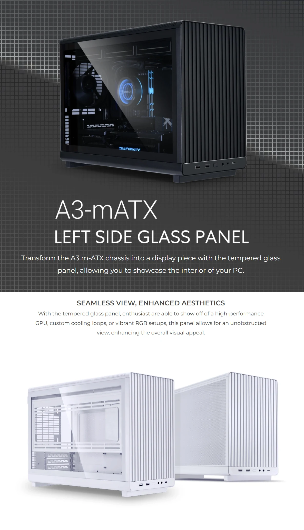 Mặt kính hông Lian Li Left Side Glass Panel For A3 m-ATX - NEW