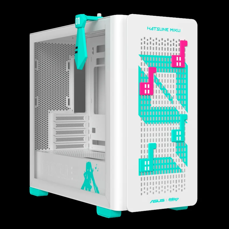 Vỏ Case PC ASUS A23 Hatsune Miku Edition - M-ATX - Xanh/Trắng - NEW