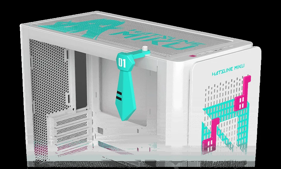 Vỏ Case PC ASUS A23 Hatsune Miku Edition - M-ATX - Xanh/Trắng - NEW