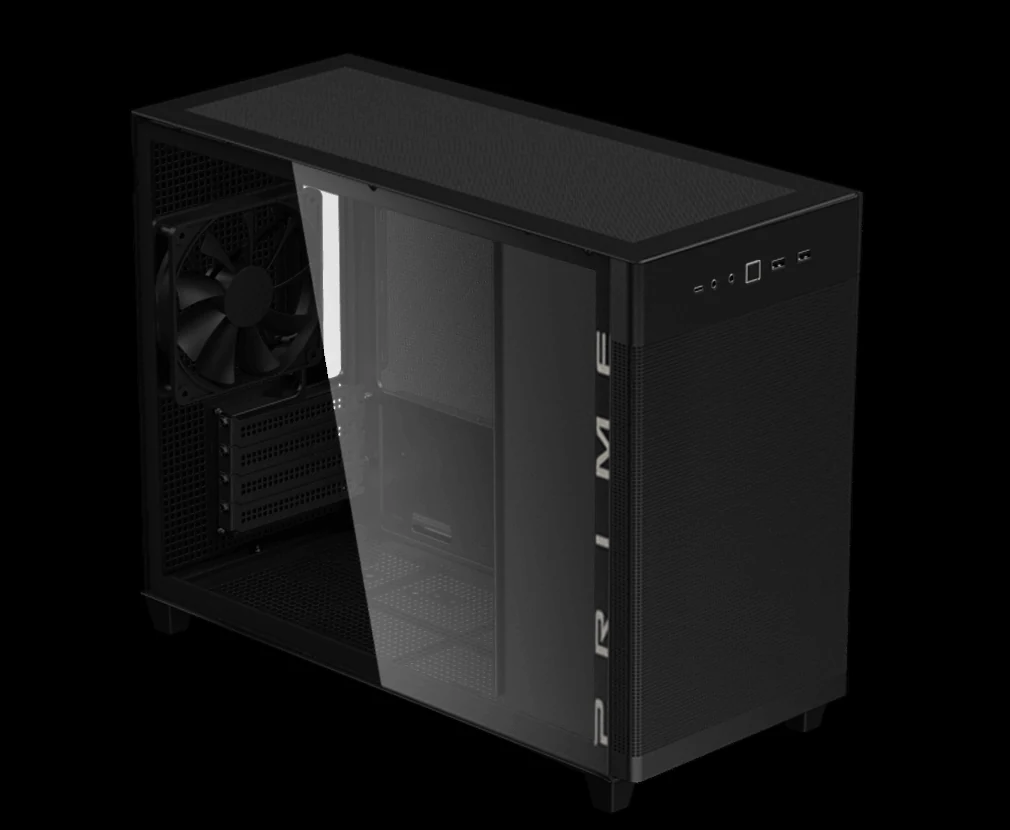 Vỏ Case PC ASUS Prime AP201 Tempered Glass Black - M-ATX - Đen - NEW
