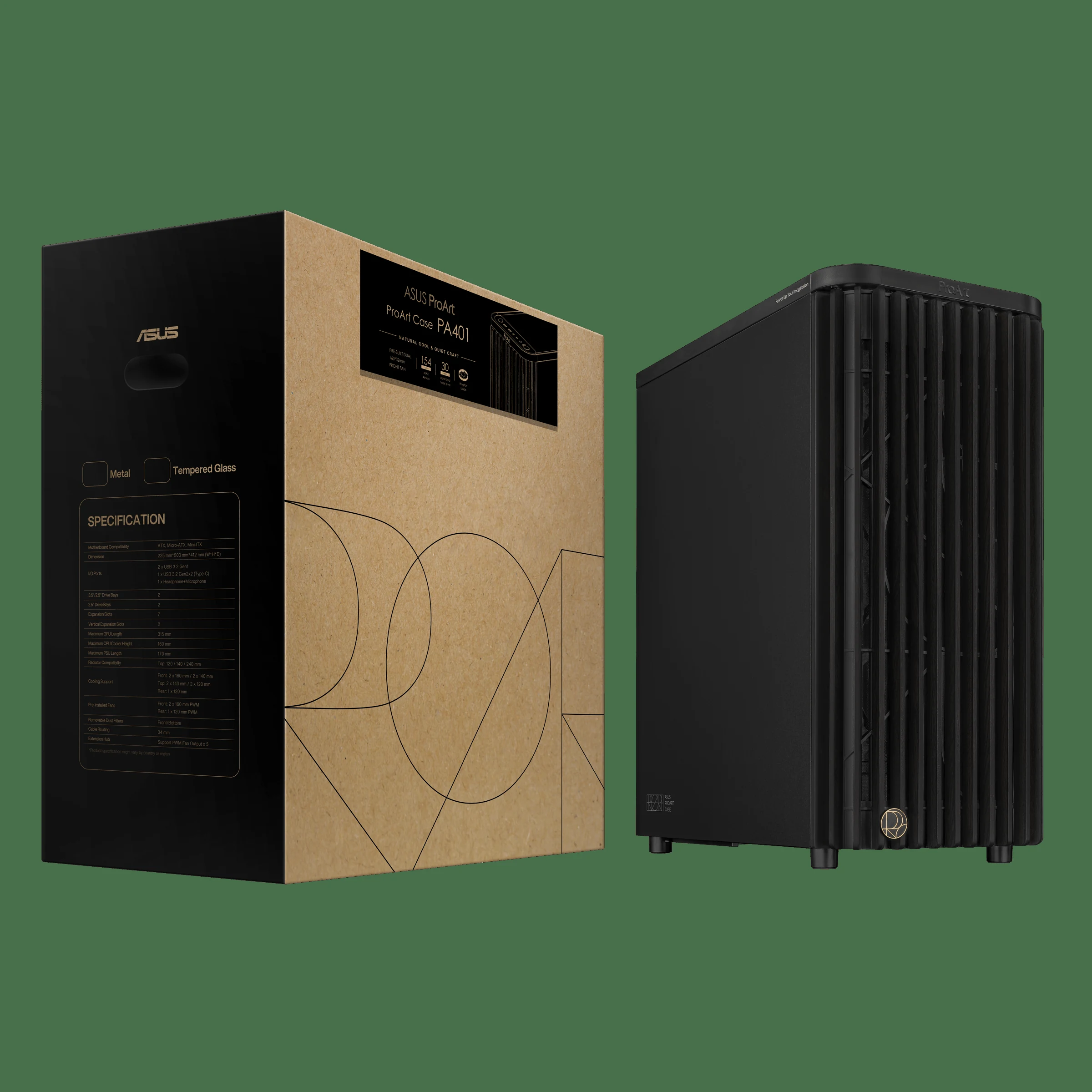 Vỏ Case PC ASUS ProArt PA401 Metal Panel - ATX - Đen - NEW
