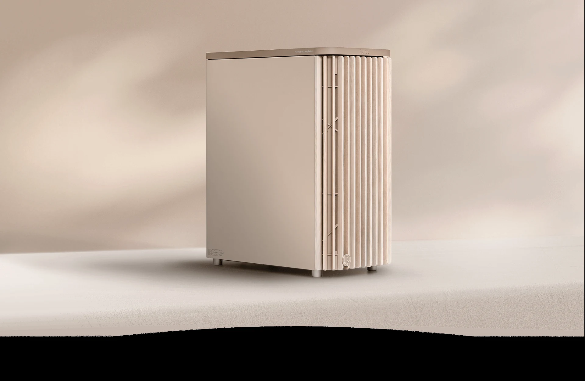 Vỏ Case PC ASUS ProArt PA401 Wood Edition Beige Metal Panel - ATX - Be/Gỗ - NEW