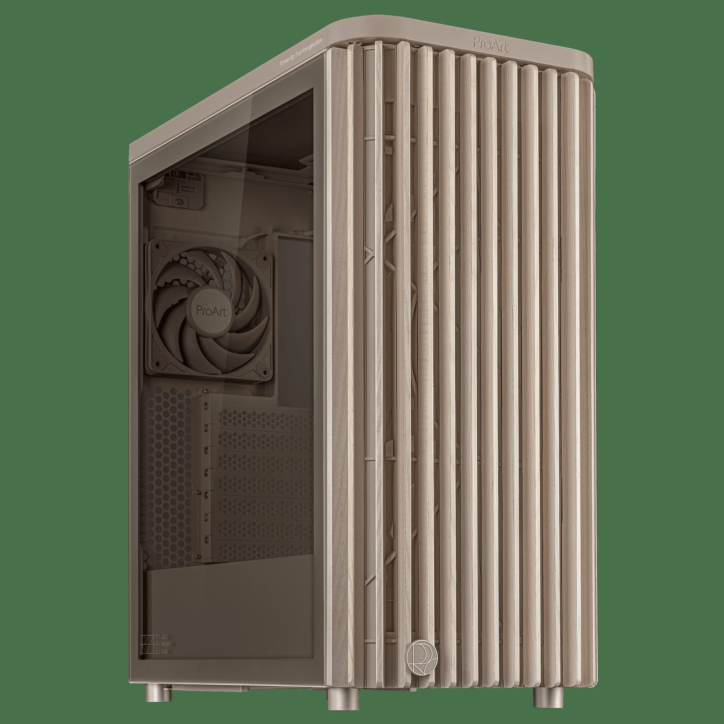 Vỏ Case PC ASUS ProArt PA401 Wood Edition Beige Tempered Glass Panel - ATX - Be/Gỗ - NEW
