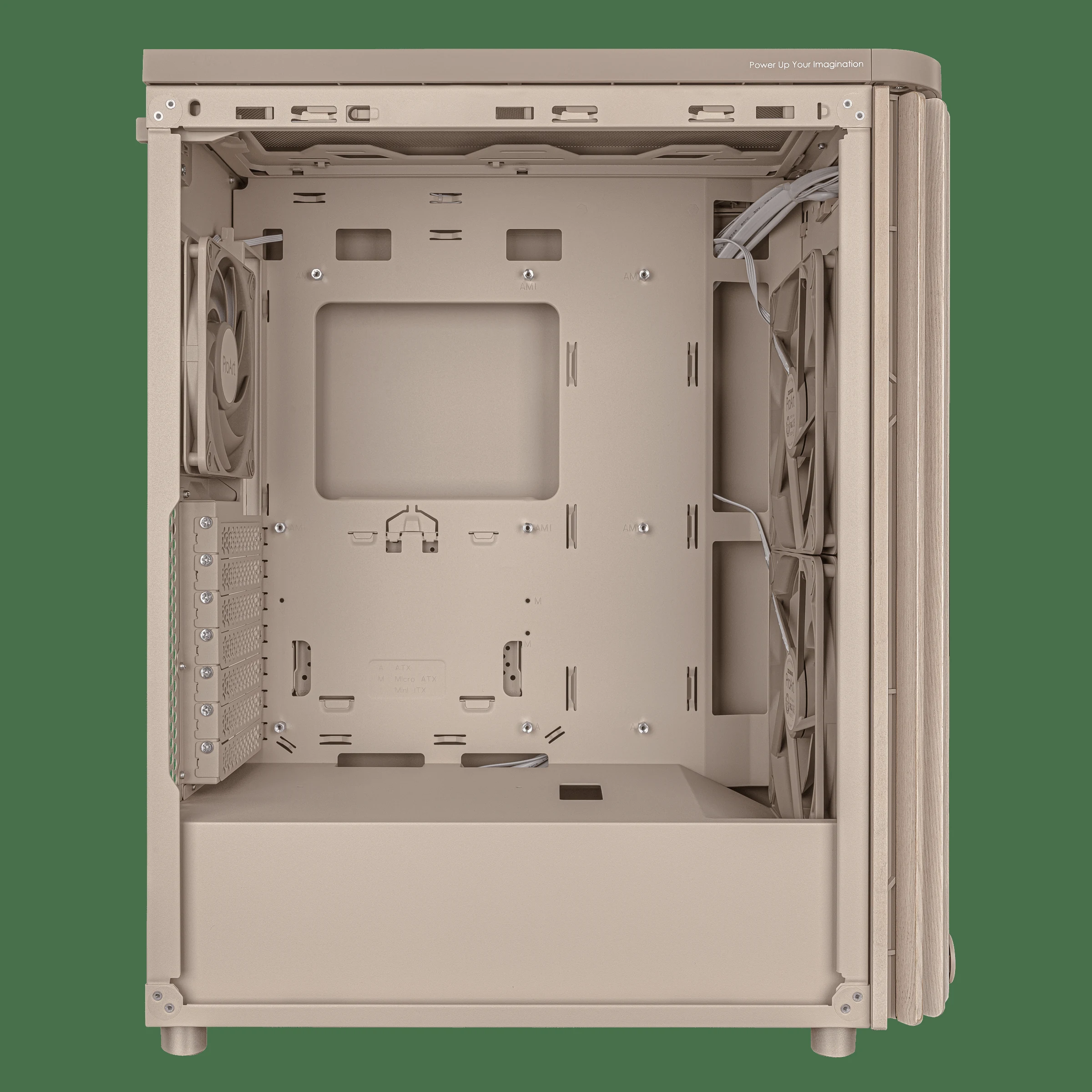 Vỏ Case PC ASUS ProArt PA401 Wood Edition Beige Tempered Glass Panel - ATX - Be/Gỗ - NEW