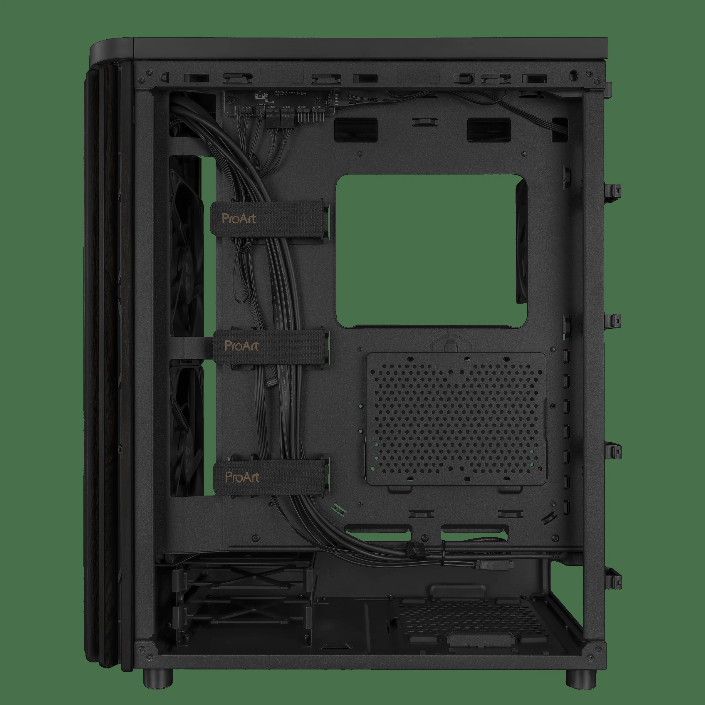 Vỏ Case PC ASUS ProArt PA401 Wood Edition Tempered Glass Panel - ATX - Đen/Gỗ - NEW
