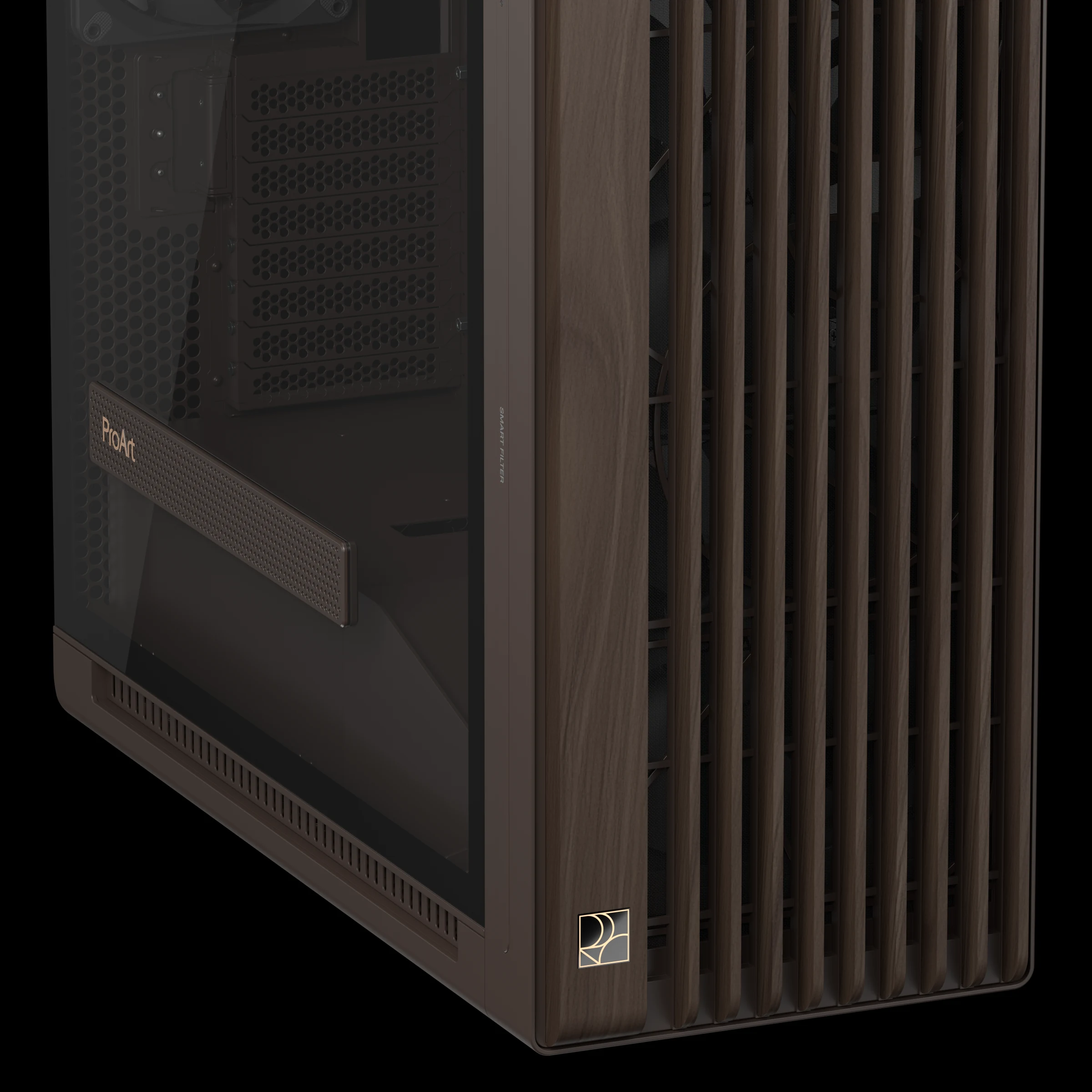 Vỏ Case PC ASUS ProArt PA602 Wood Edition Retro Brown Metal Panel - E-ATX - Nâu/Gỗ - NEW