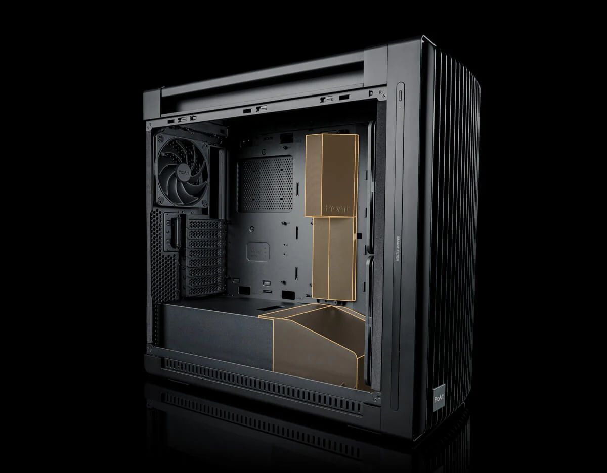 Vỏ Case PC ASUS ProArt PA602 Wood Edition Retro Brown Tempered Glass Panel - E-ATX - Nâu/Gỗ - NEW