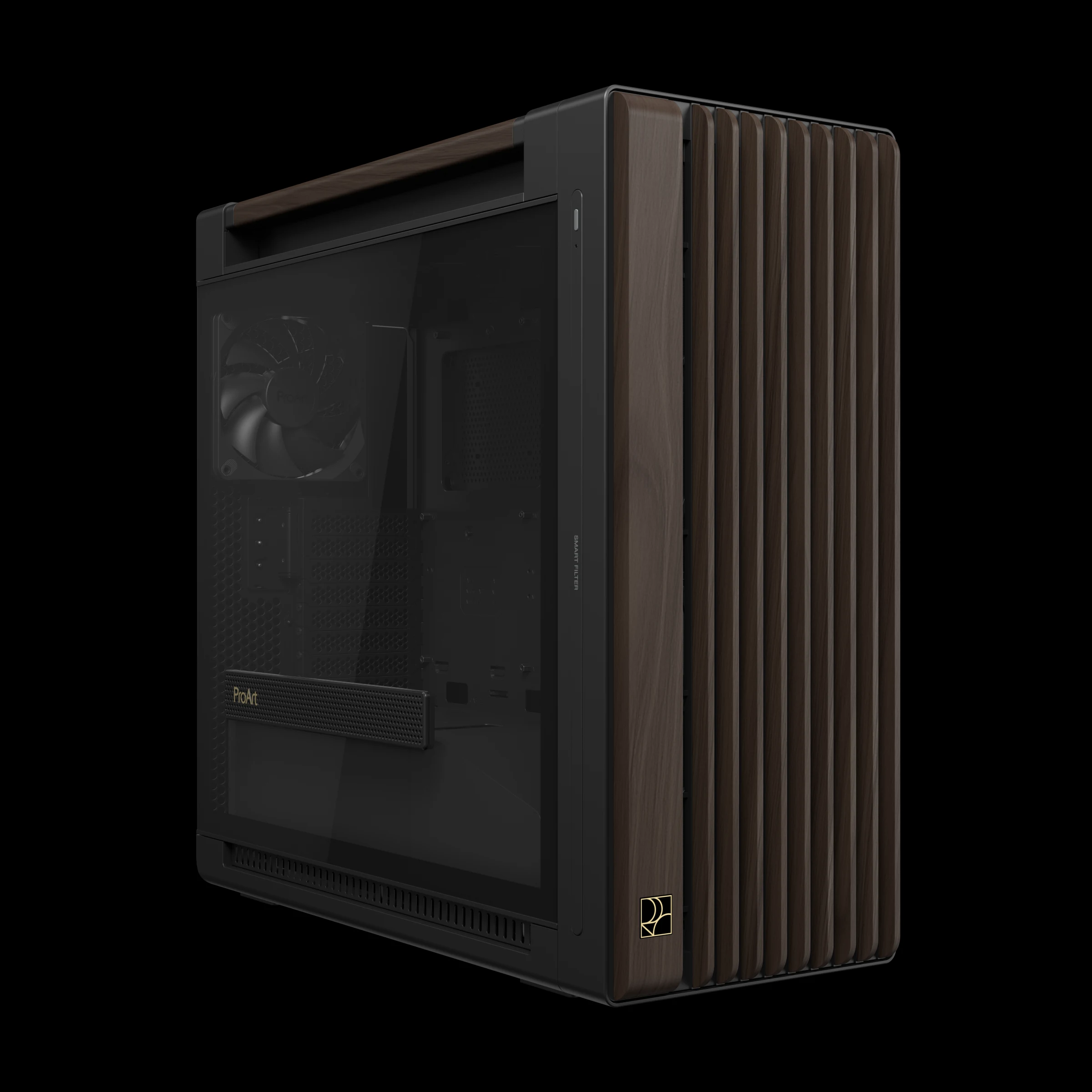 Vỏ Case PC ASUS ProArt PA602 Wood Edition Tempered Glass Panel - E-ATX - Đen/Gỗ - NEW