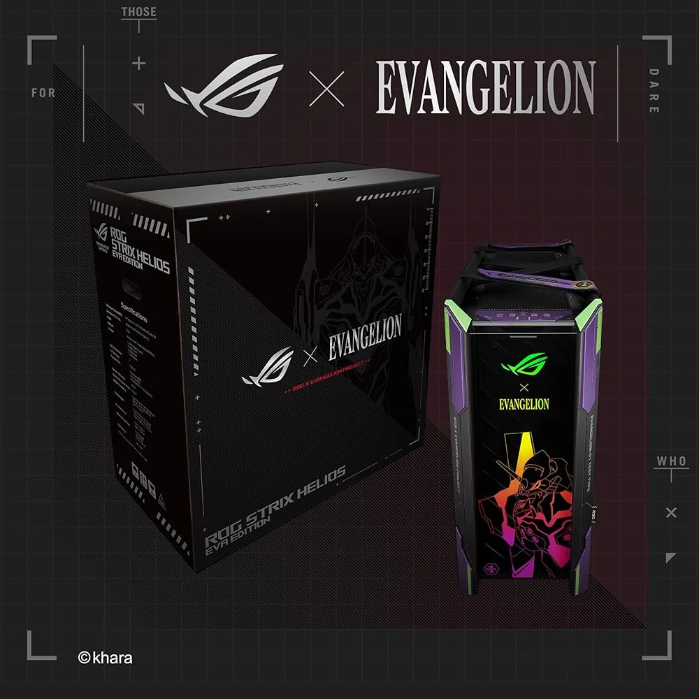 Vỏ Case PC ASUS ROG Strix Helios GX601 EVA Edition - E-ATX - Tím/Xanh - NEW