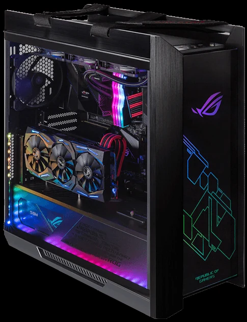 Vỏ Case PC ASUS ROG Strix Helios GX601 EVA Edition - E-ATX - Tím/Xanh - NEW