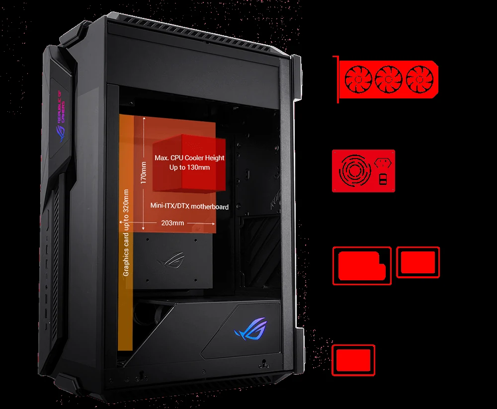 Vỏ Case PC ASUS ROG Z11 Black - Mini-ITX - Đen - NEW
