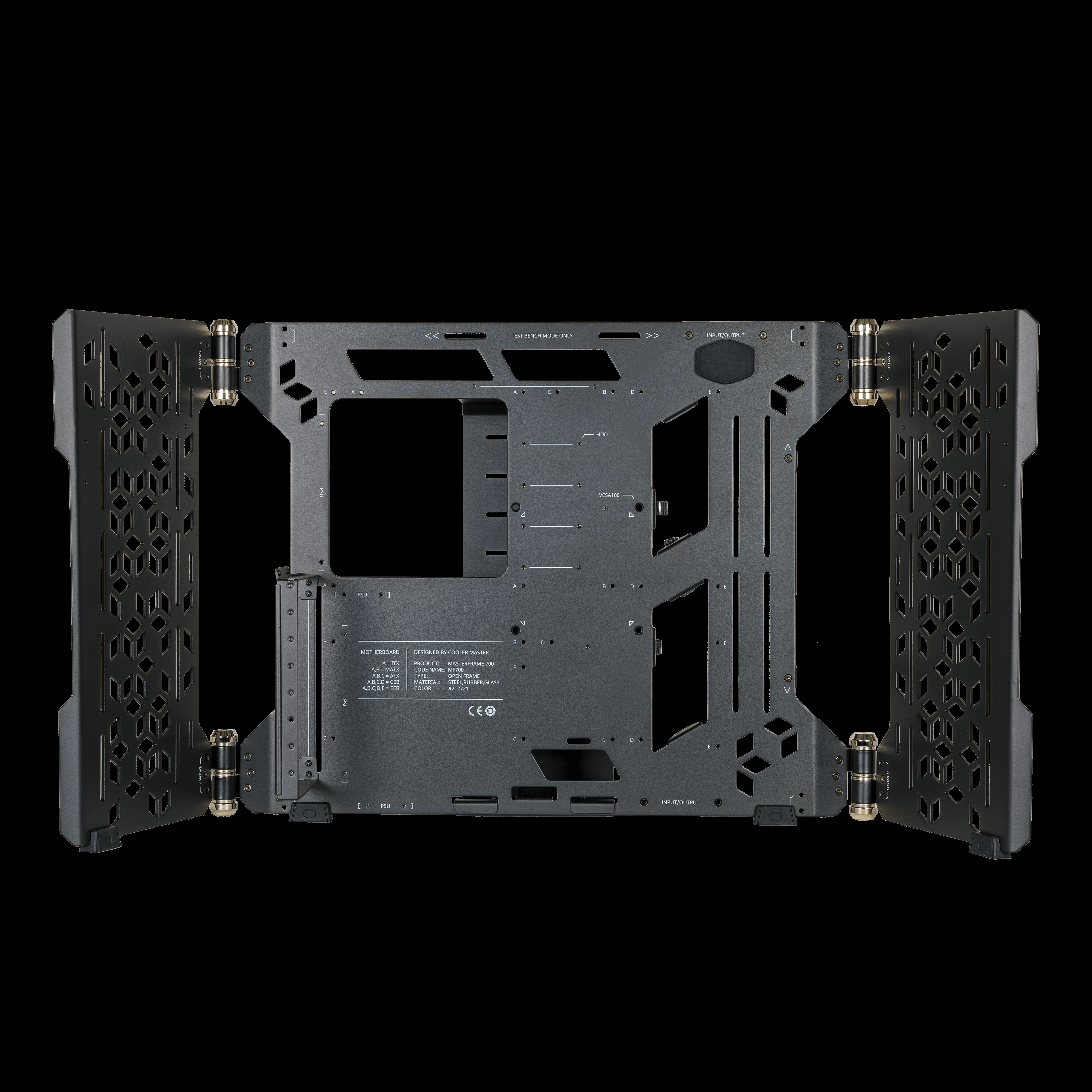 Vỏ Case PC Cooler Master MasterFrame 700 Black - E-ATX - Đen - NEW