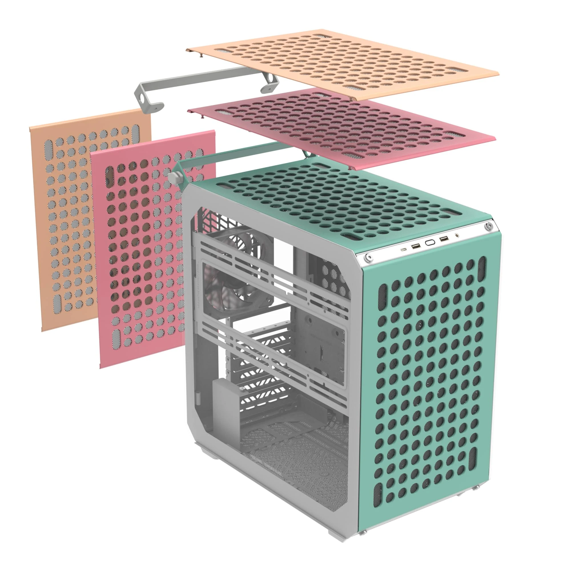 Vỏ Case PC Cooler Master QUBE 500 Flatpack Metallic Grey - ATX - Xám - NEW