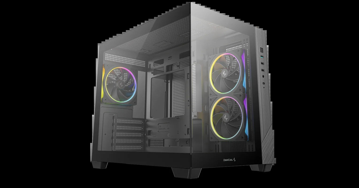 Vỏ Case PC DeepCool CG330 3F Black - M-ATX - Đen - NEW
