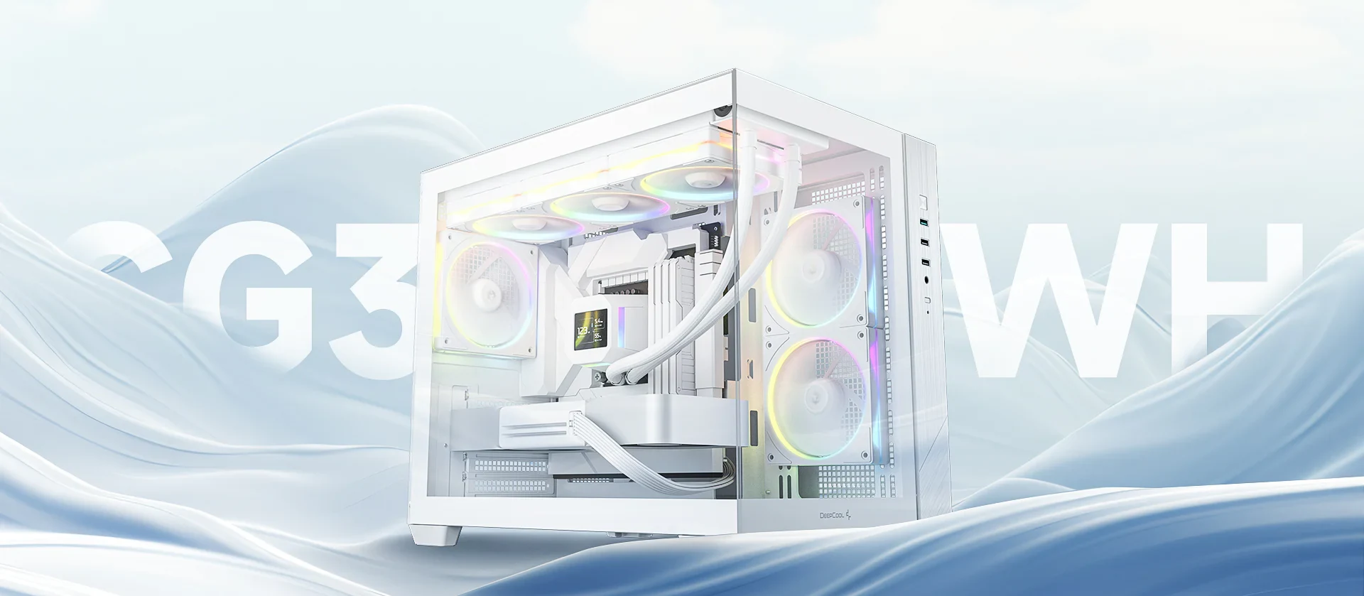 Vỏ Case PC DeepCool CG330 3F White - M-ATX - Trắng - NEW