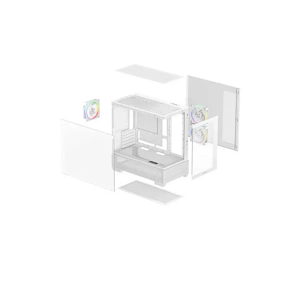Vỏ Case PC DeepCool CG380 3F White - M-ATX - Trắng - NEW