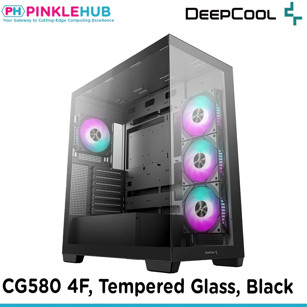 Vỏ Case PC DeepCool CG580 4F Black - ATX - Đen - NEW