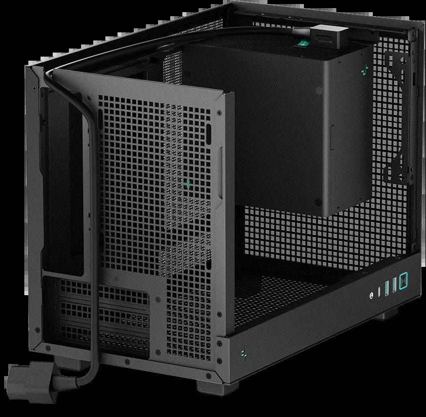 Vỏ Case PC DeepCool CH160 Digital Black - Mini-ITX - Đen - NEW