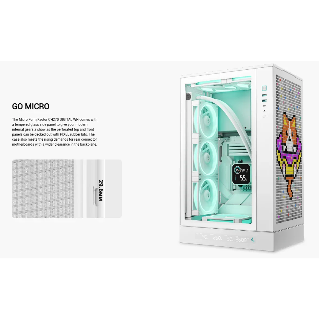 Vỏ Case PC DeepCool CH270 White - M-ATX - Trắng - NEW