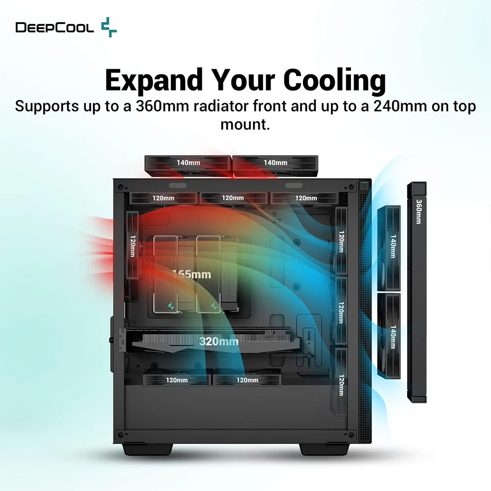 Vỏ Case PC DeepCool CH370 Black - M-ATX - Đen - NEW