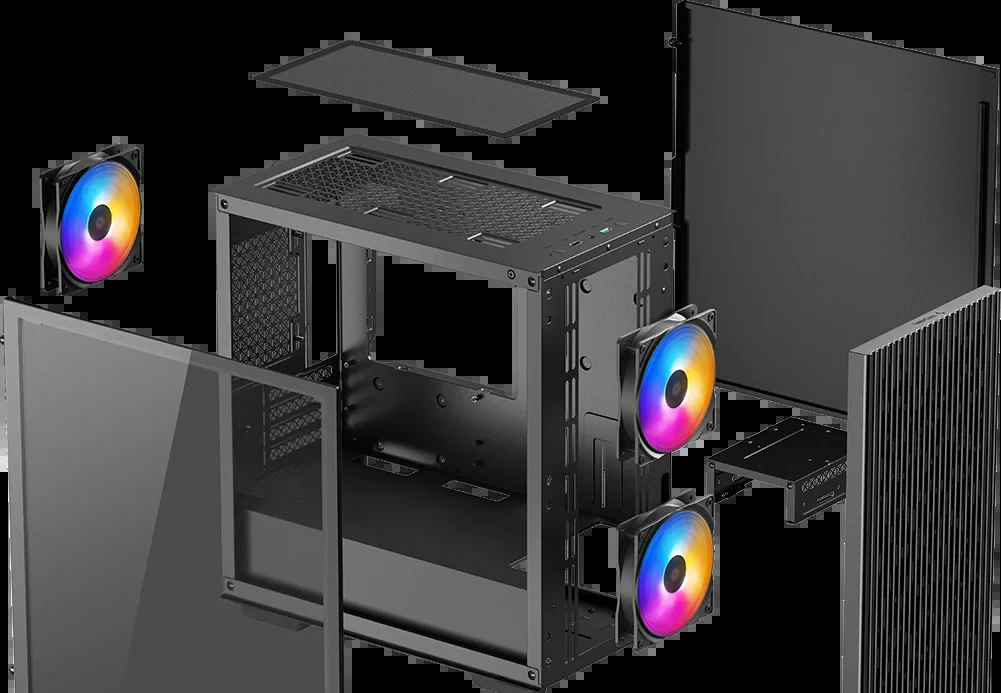 Vỏ Case PC DeepCool MATREXX 40 3FS Black - M-ATX - Đen - NEW