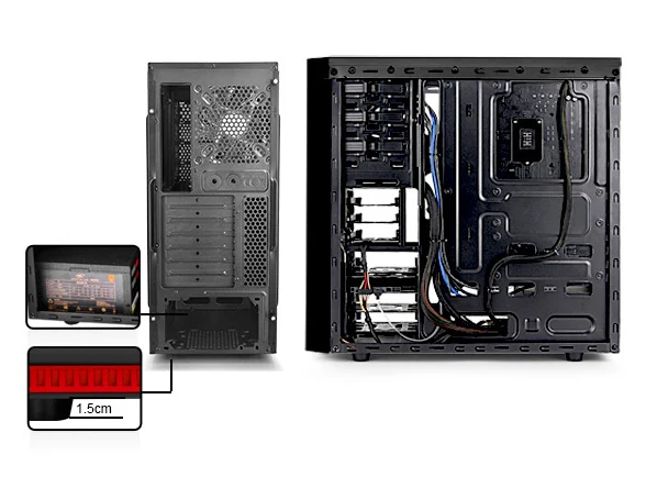 Vỏ Case PC DeepCool TESSERACT SW Black - ATX - Đen - NEW