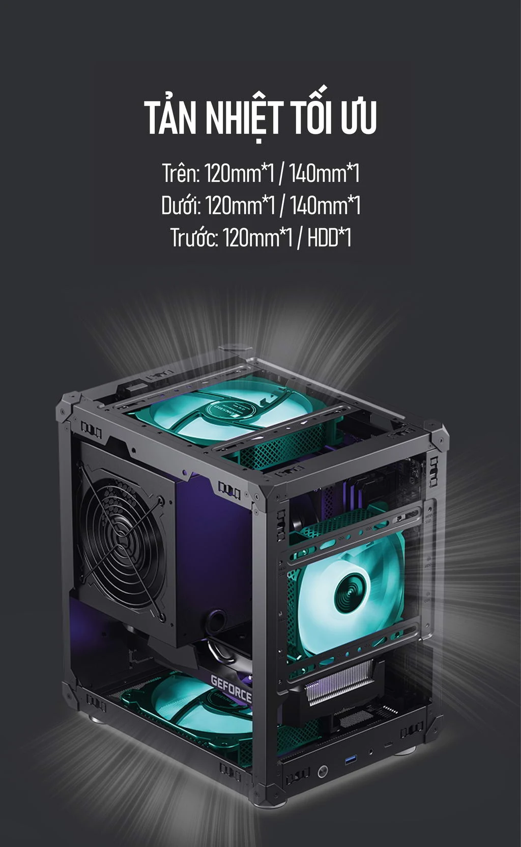 Vỏ Case PC Jonsbo C6 Black - M-ATX - Đen - NEW