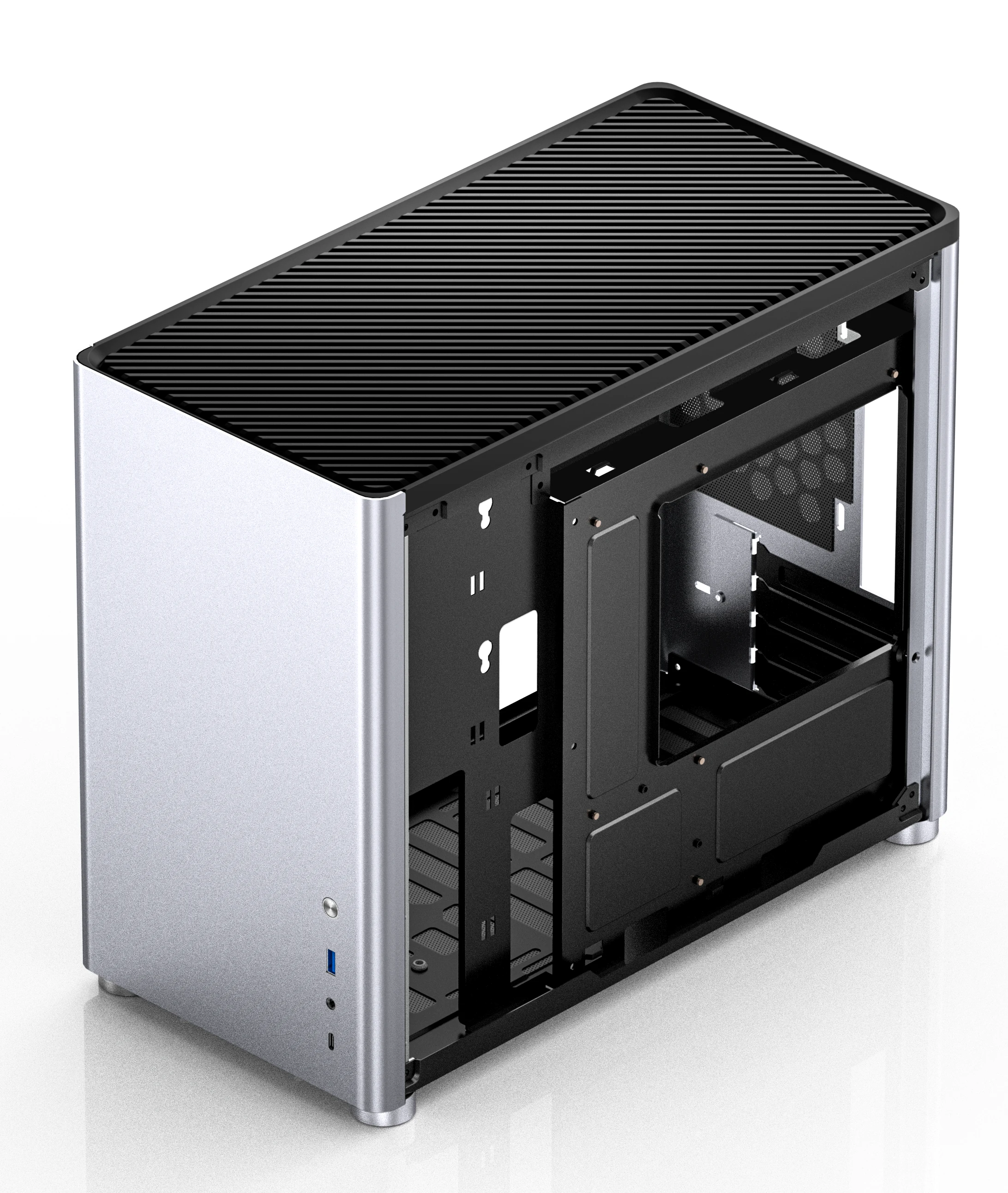 Vỏ Case PC Jonsbo D30 Silver - M-ATX - Bạc - NEW