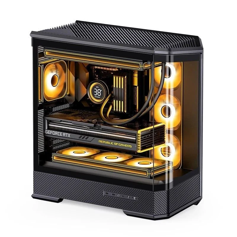 Vỏ Case PC Jonsbo D400 Black - ATX - Đen - NEW