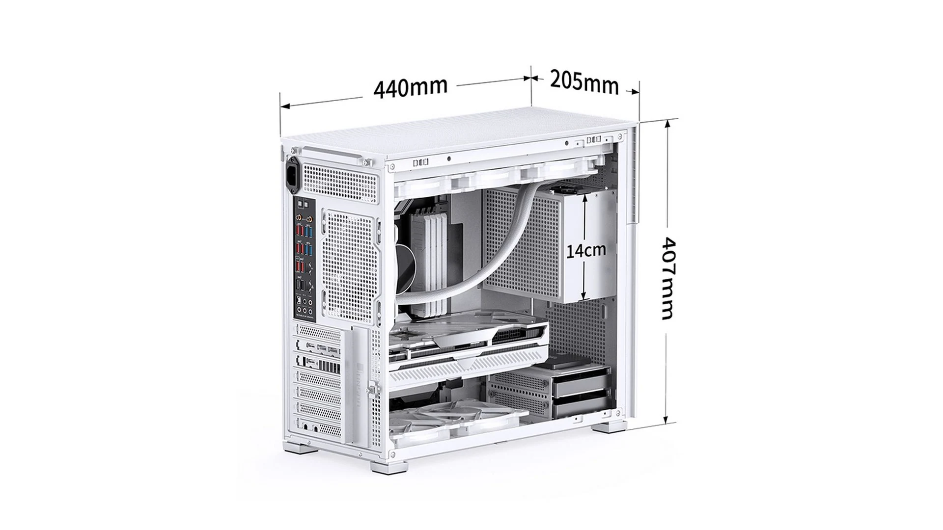 Vỏ Case PC Jonsbo D41 STD White - ATX - Trắng - NEW